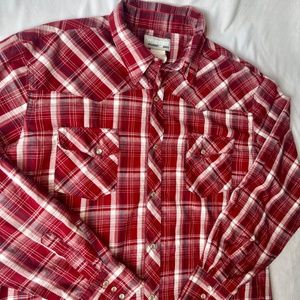 Wrangler Wrancher Pearl Snap Button Down - Plaid - XL